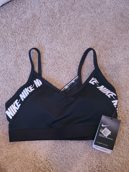 Nike Other - Nike Black Logo-Trim Light Support Sports Bra